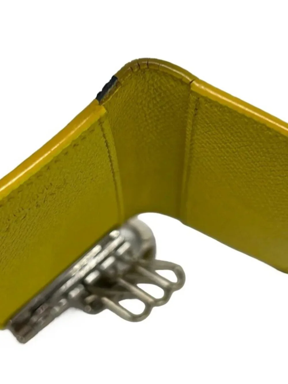 BVLGARI Bvlgari Bvlgari Navy Yellow Leather Hardware Key Case